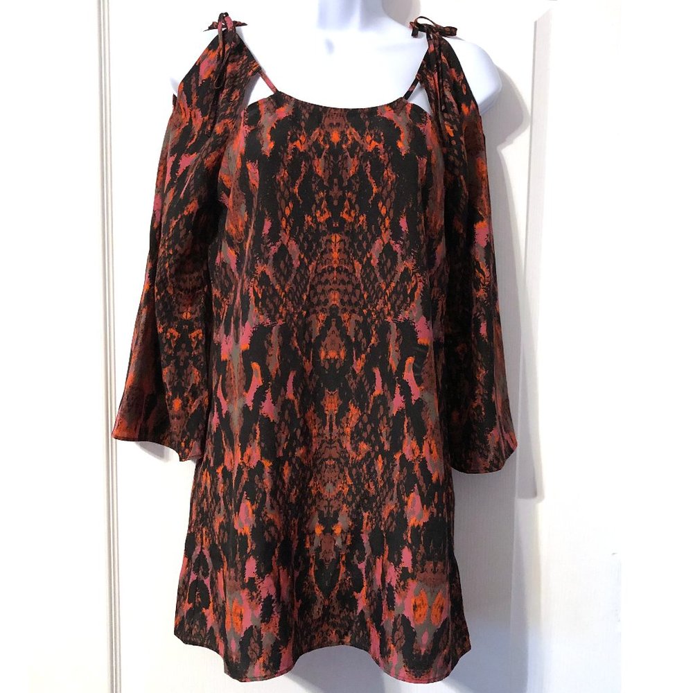 Guess Red Snakeskin Dress size XS EUC long sleeve
